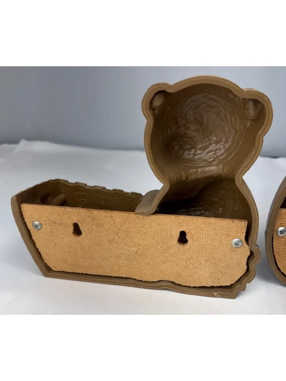 Burwood Bear Wall Planters Pair Blue Overalls Cute Rustic Décor USA Made